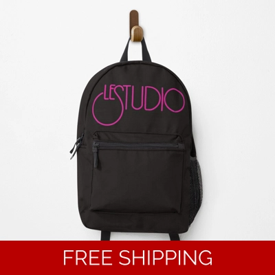Le Studio Backpack Black Hot Pink Logo